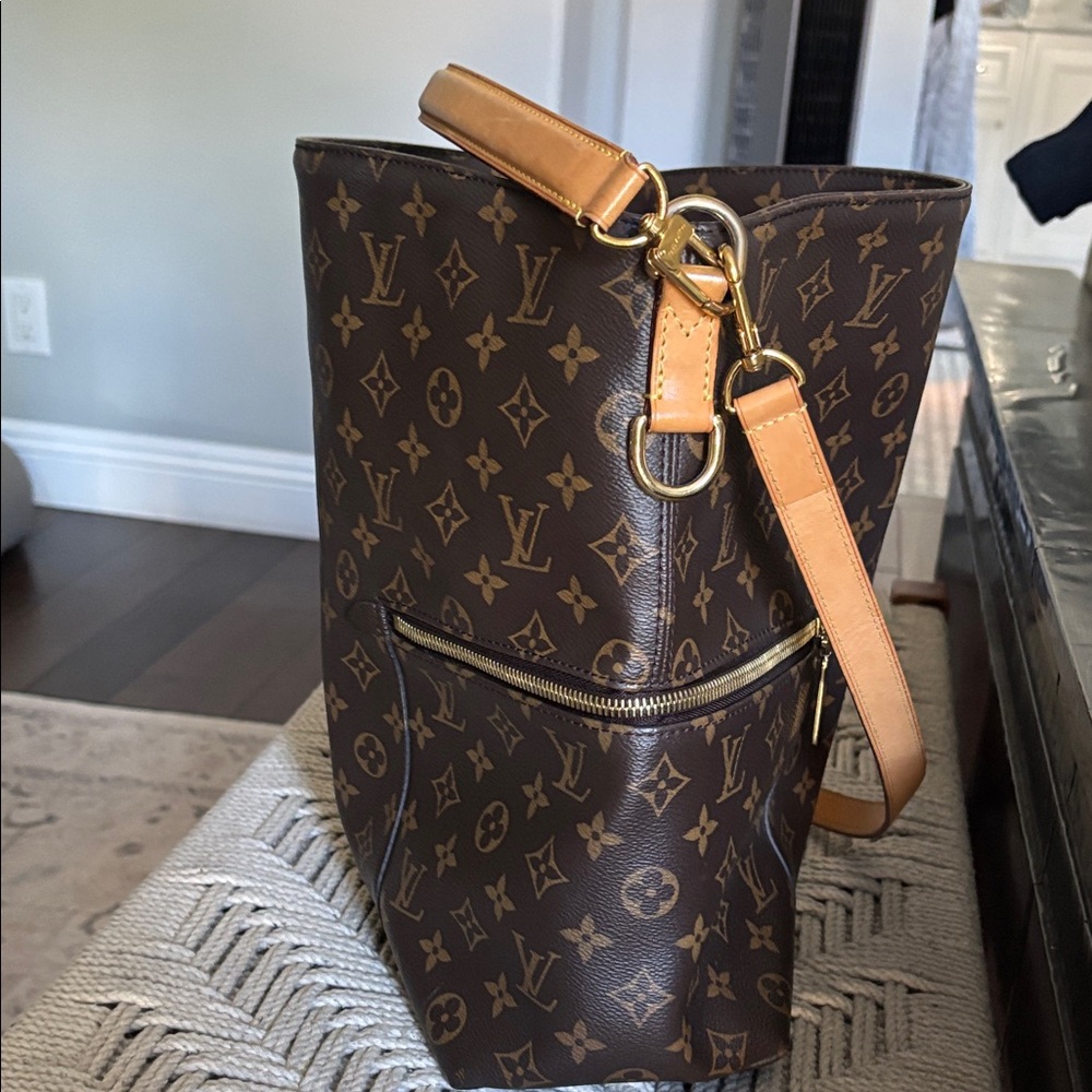 Chic Brown Monogram Shoulder Bag - image 3